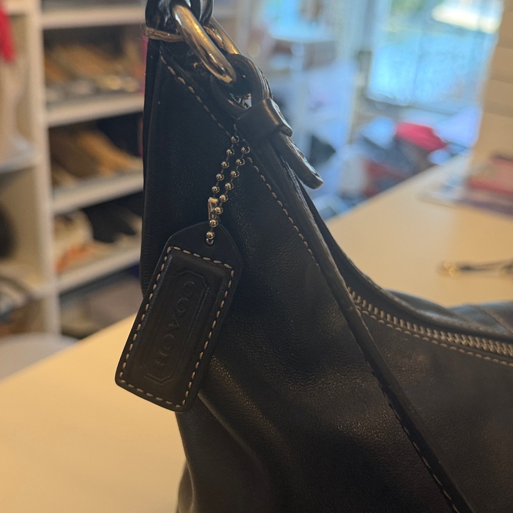 Coach Black Vintage Leather Hobo Bag - Picture 2 of 13